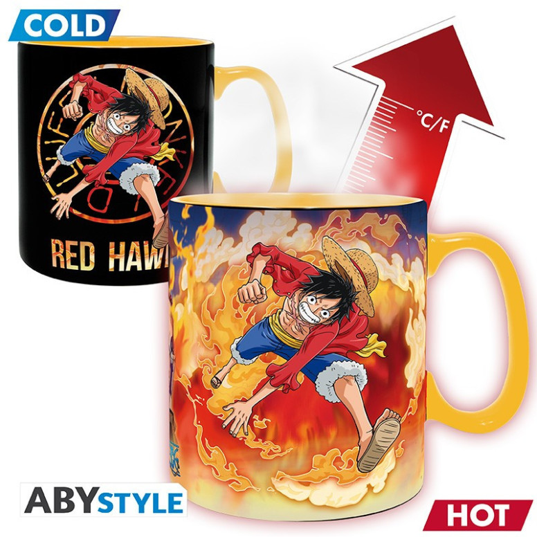 ABYstyle - One Piece - Taza Termo-reactiva 460 ml - Luffy & Sabo