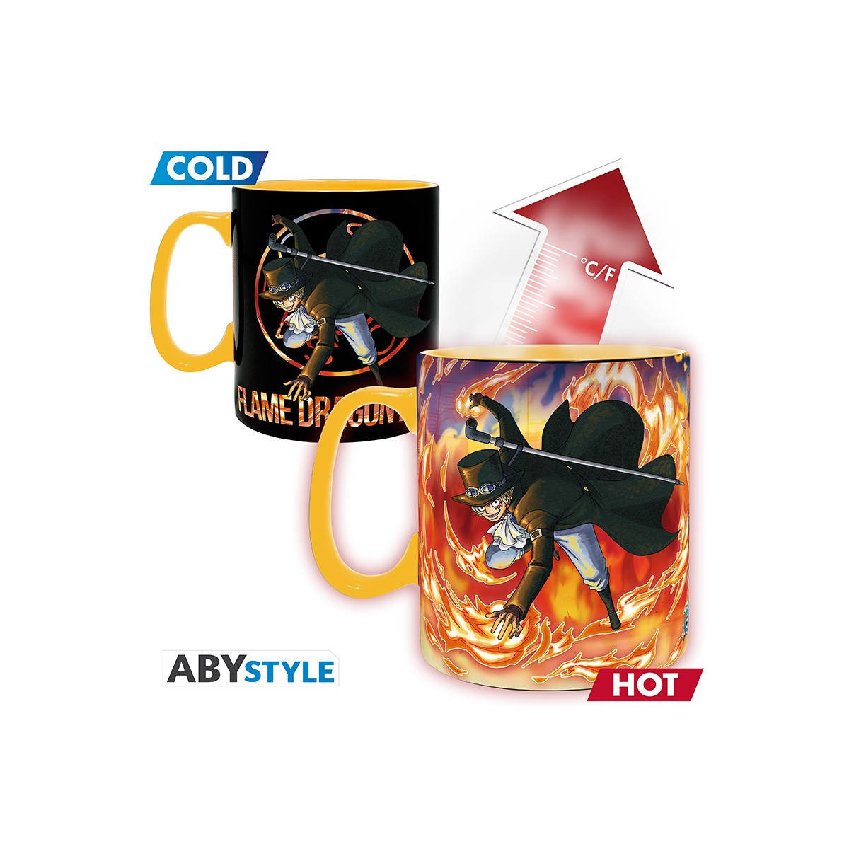 ABYstyle - One Piece - Taza Termo-reactiva 460 ml - Luffy & Sabo