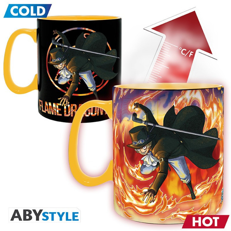 ABYstyle - One Piece - Taza Termo-reactiva 460 ml - Luffy & Sabo