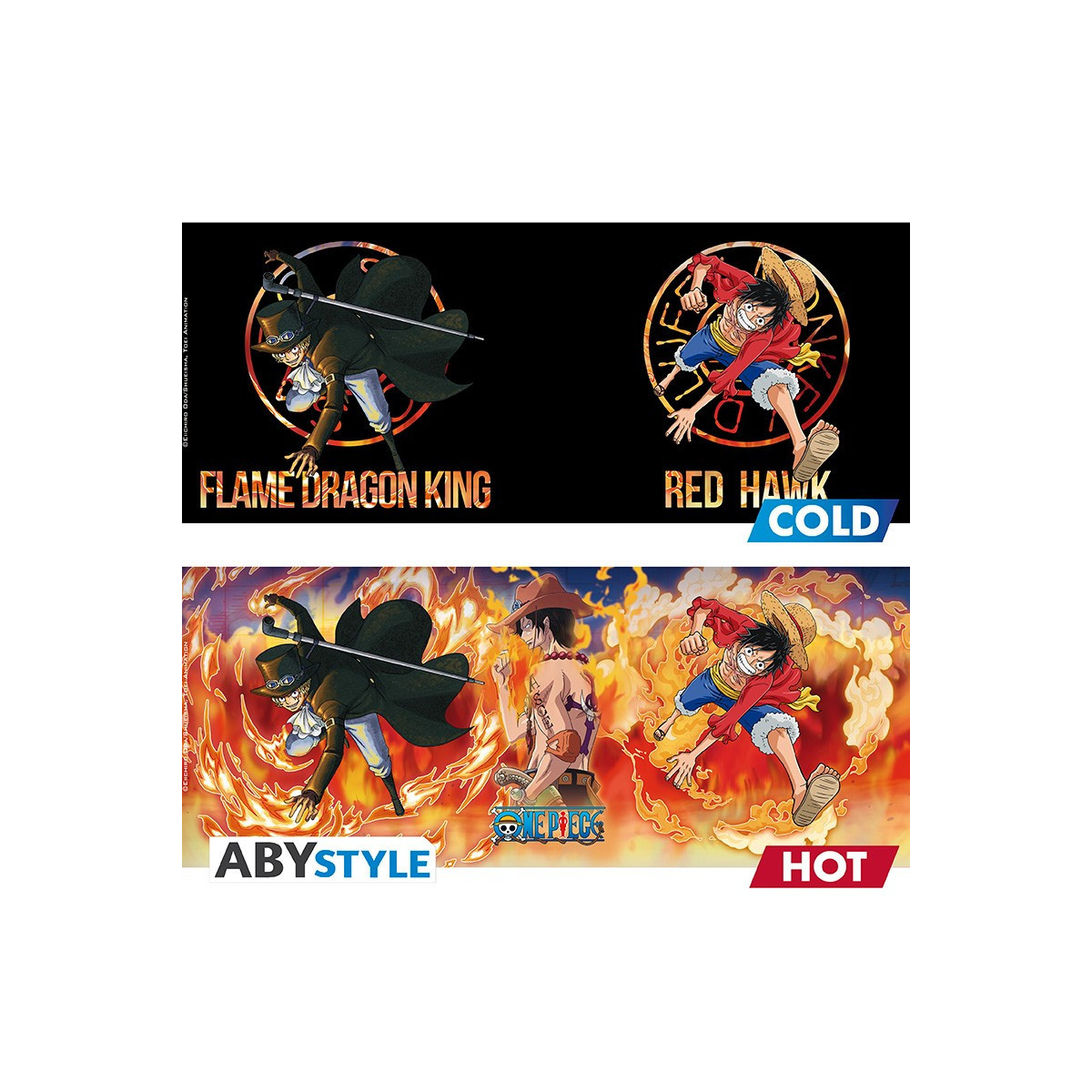 ABYstyle - One Piece - Taza Termo-reactiva 460 ml - Luffy & Sabo