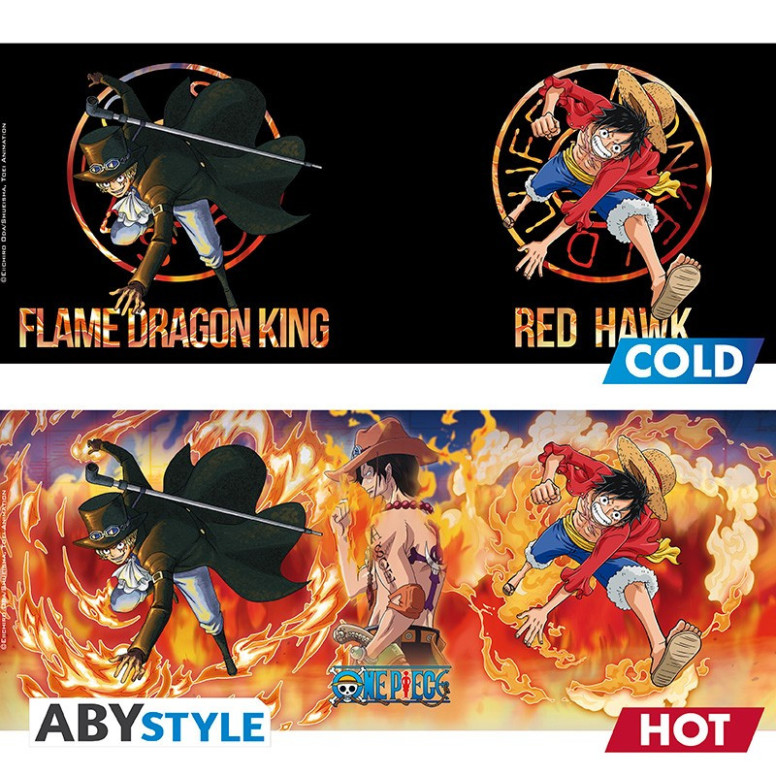 ABYstyle - One Piece - Taza Termo-reactiva 460 ml - Luffy & Sabo