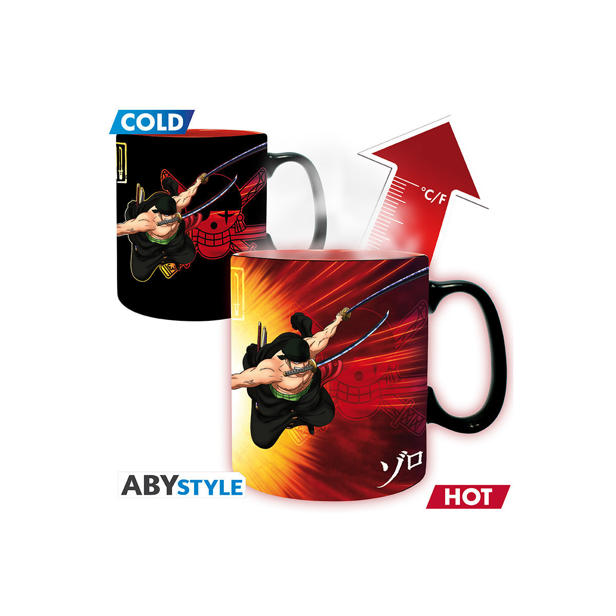 ABYstyle - One Piece - Taza Termo-reactiva 460 ml - Zoro & Sanji