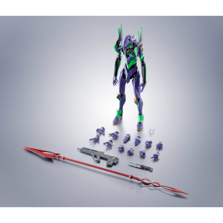 Bandai The Robot Spirits Neon Genesis Evangelion - Side EVA Neon Genesis Evangelion Test Type-01 + Spear of Cassius Renewal Colo