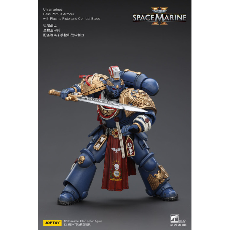 JoyToy - Space Marines II - Ultramarines - Armadura Relic Primus con Pistola de Plasma y Espada de Combate 1/18