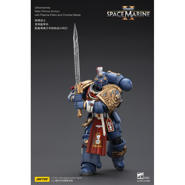 JoyToy - Space Marines II - Ultramarines - Armadura Relic Primus con Pistola de Plasma y Espada de Combate 1/18