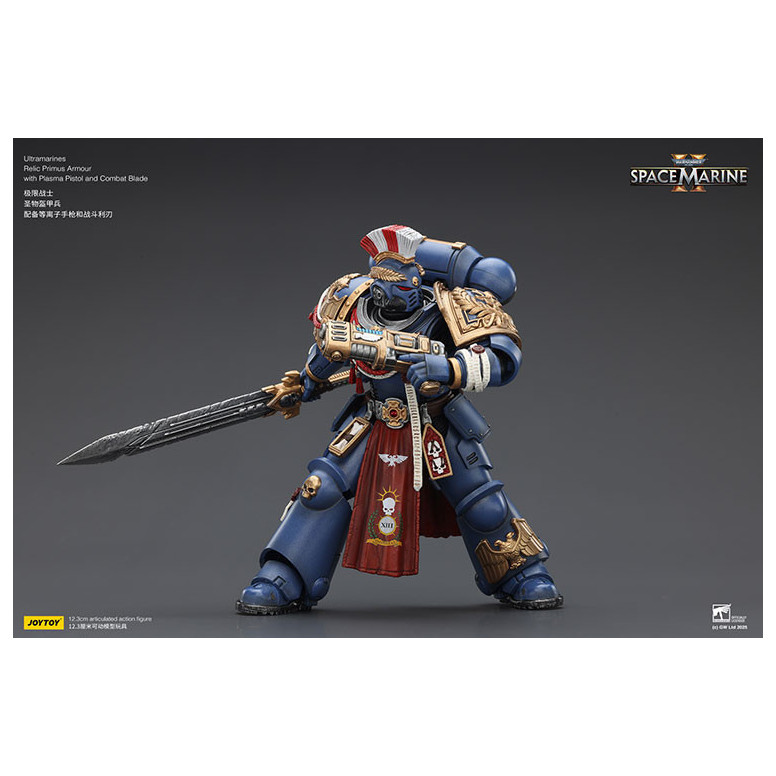 JoyToy - Space Marines II - Ultramarines - Armadura Relic Primus con Pistola de Plasma y Espada de Combate 1/18