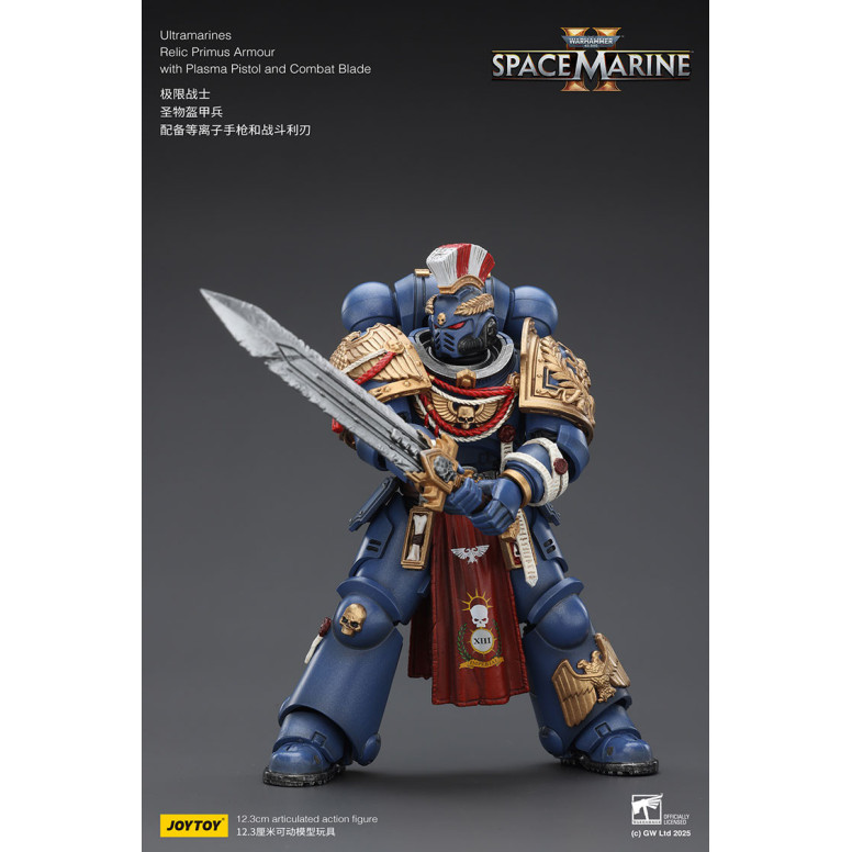 JoyToy - Space Marines II - Ultramarines - Armadura Relic Primus con Pistola de Plasma y Espada de Combate 1/18