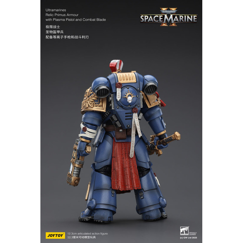 JoyToy - Space Marines II - Ultramarines - Armadura Relic Primus con Pistola de Plasma y Espada de Combate 1/18