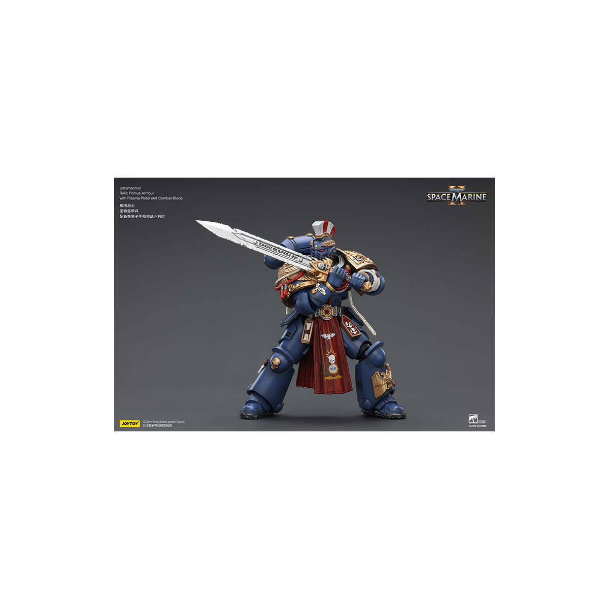 JoyToy - Space Marines II - Ultramarines - Armadura Relic Primus con Pistola de Plasma y Espada de Combate 1/18