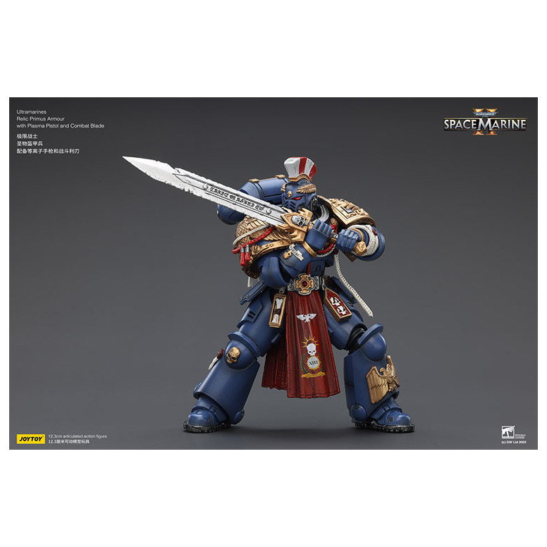 JoyToy - Space Marines II - Ultramarines - Armadura Relic Primus con Pistola de Plasma y Espada de Combate 1/18