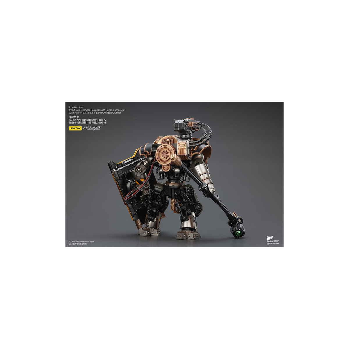 Joytoy - Iron Warriors Círculo de Hierro Domitar-Ferrum Clase Battle-automata con Karceri Escudo de Batalla y Graviton Crusher 1