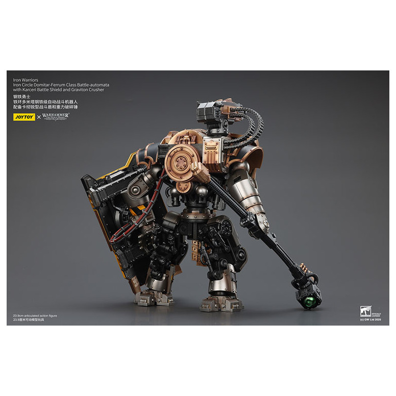Joytoy - Iron Warriors Círculo de Hierro Domitar-Ferrum Clase Battle-automata con Karceri Escudo de Batalla y Graviton Crusher 1