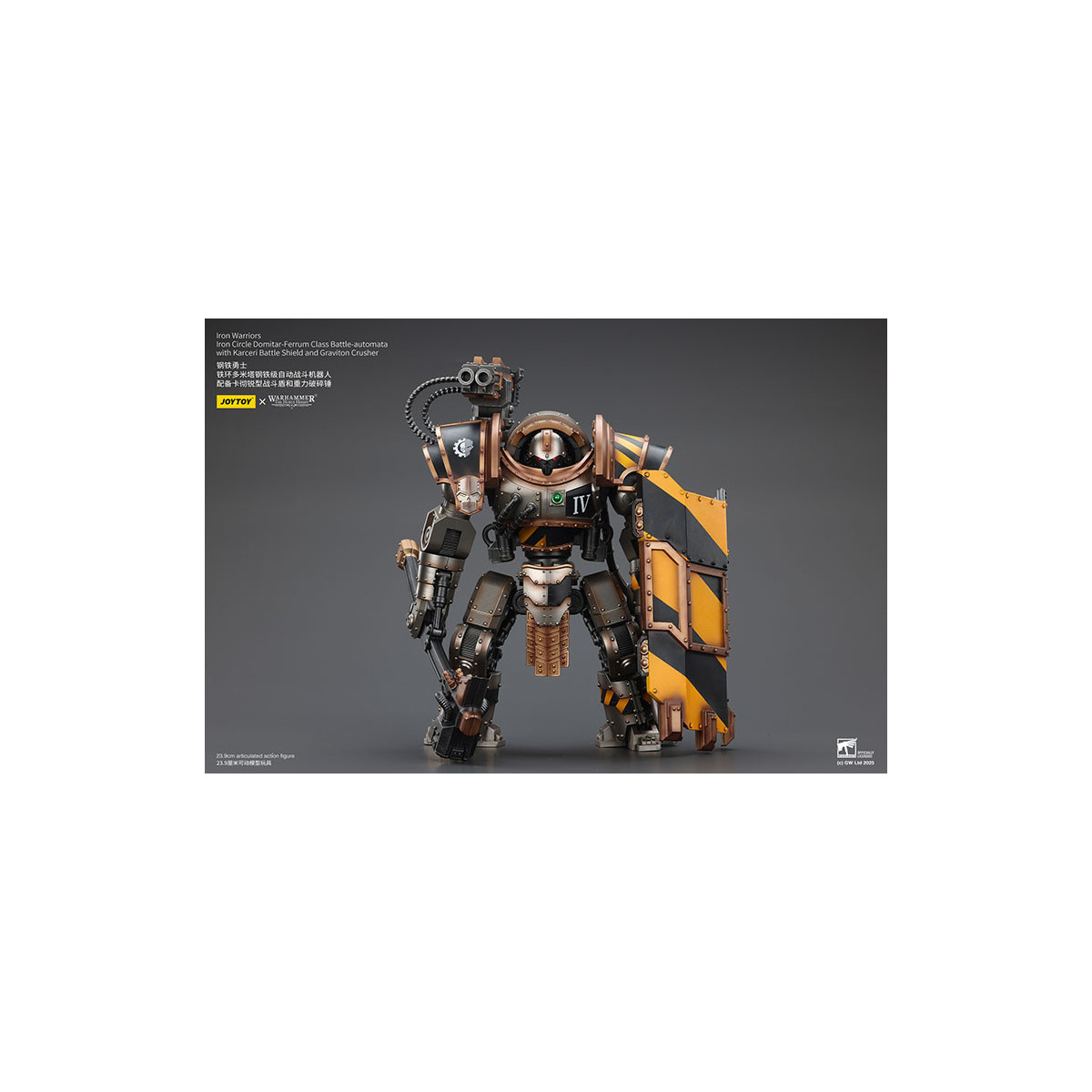 Joytoy - Iron Warriors Círculo de Hierro Domitar-Ferrum Clase Battle-automata con Karceri Escudo de Batalla y Graviton Crusher 1