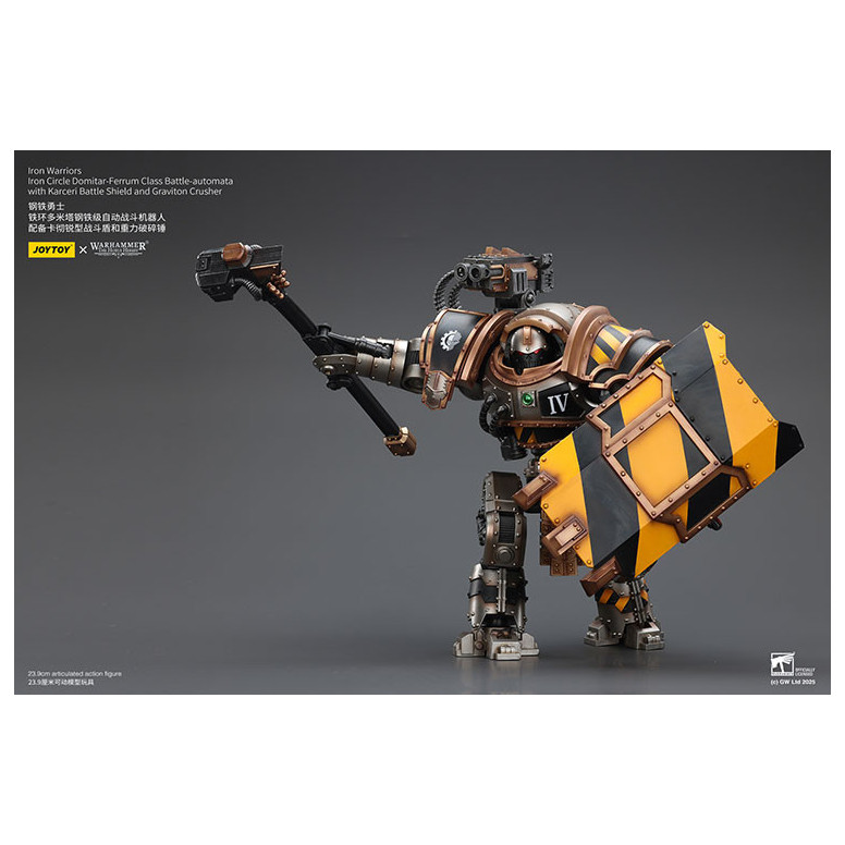 Joytoy - Iron Warriors Círculo de Hierro Domitar-Ferrum Clase Battle-automata con Karceri Escudo de Batalla y Graviton Crusher 1
