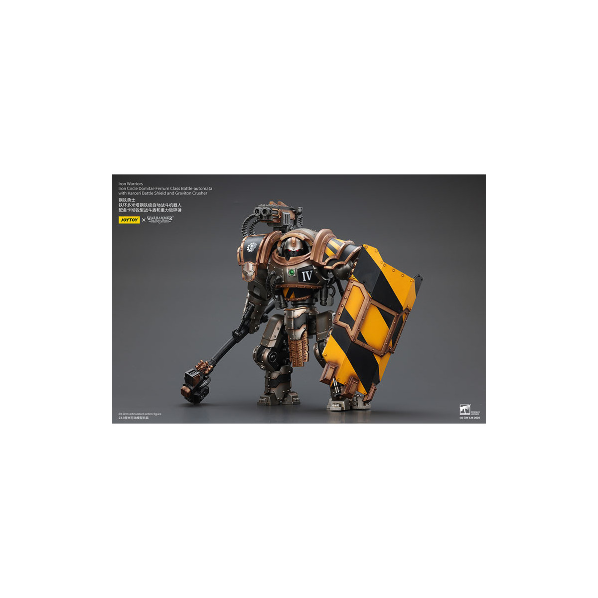 Joytoy - Iron Warriors Círculo de Hierro Domitar-Ferrum Clase Battle-automata con Karceri Escudo de Batalla y Graviton Crusher 1