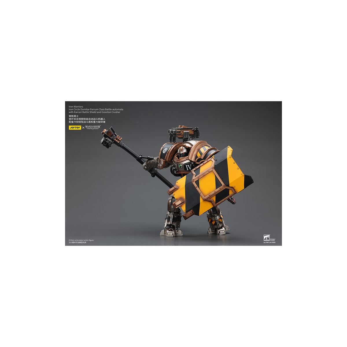 Joytoy - Iron Warriors Círculo de Hierro Domitar-Ferrum Clase Battle-automata con Karceri Escudo de Batalla y Graviton Crusher 1