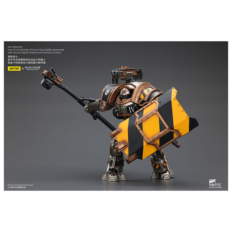 Joytoy - Iron Warriors Círculo de Hierro Domitar-Ferrum Clase Battle-automata con Karceri Escudo de Batalla y Graviton Crusher 1