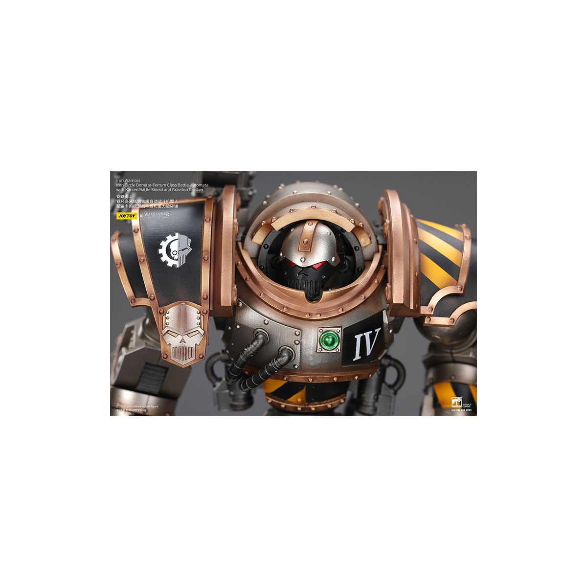 Joytoy - Iron Warriors Círculo de Hierro Domitar-Ferrum Clase Battle-automata con Karceri Escudo de Batalla y Graviton Crusher 1
