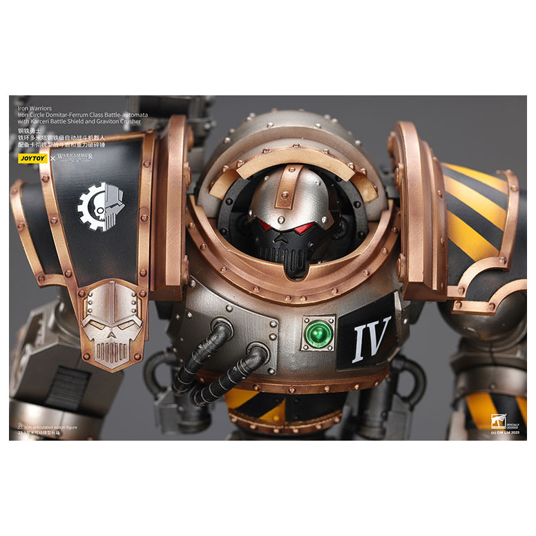 Joytoy - Iron Warriors Círculo de Hierro Domitar-Ferrum Clase Battle-automata con Karceri Escudo de Batalla y Graviton Crusher 1
