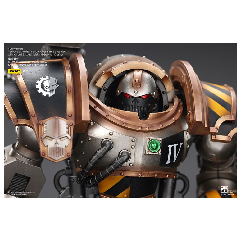 Joytoy - Iron Warriors Círculo de Hierro Domitar-Ferrum Clase Battle-automata con Karceri Escudo de Batalla y Graviton Crusher 1