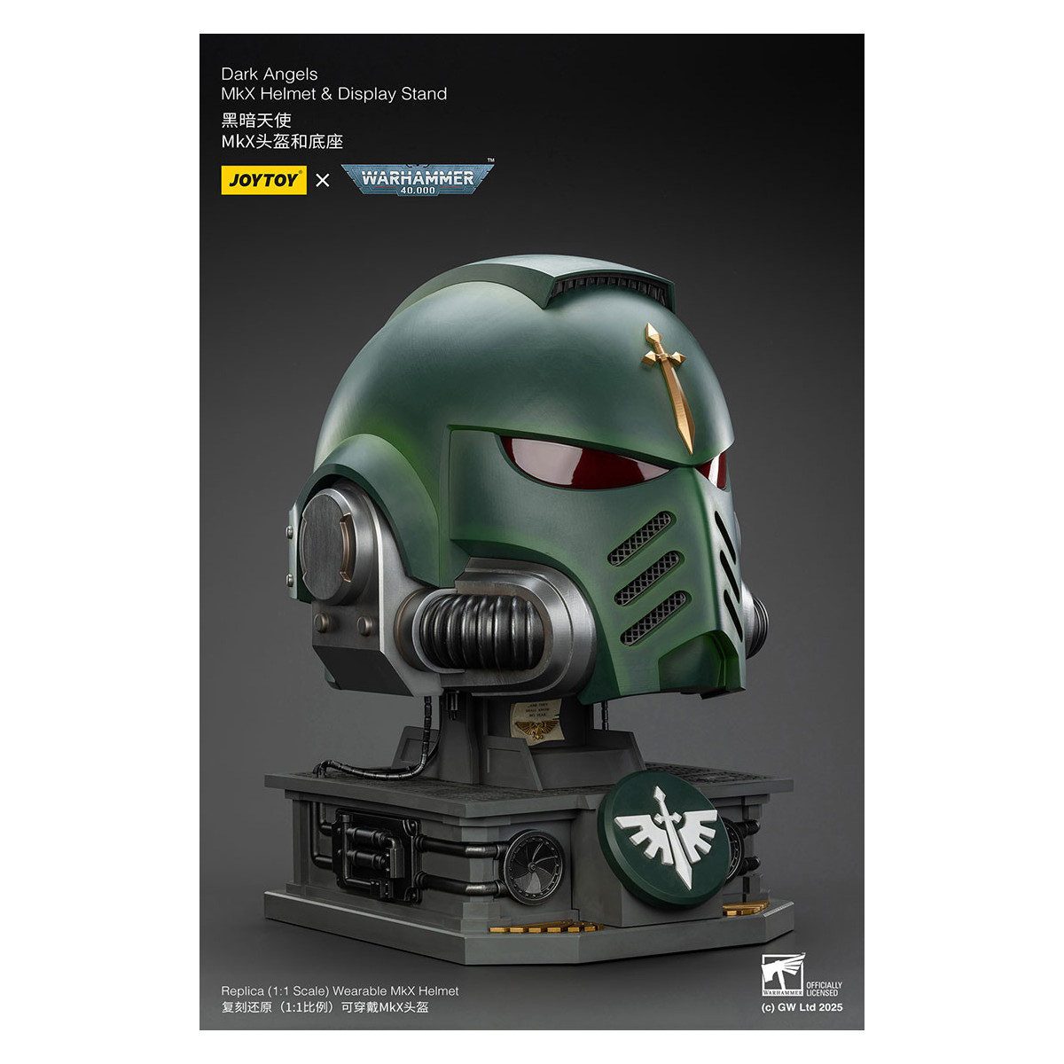 JoyToy - Warhammer 40000 - Dark Angels MkX Casco y Expositor 1/1