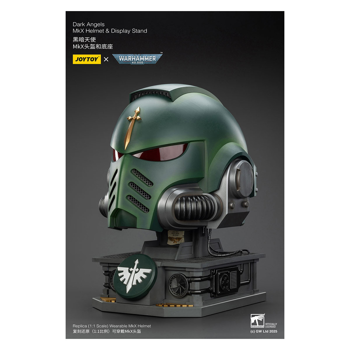 JoyToy - Warhammer 40000 - Dark Angels MkX Casco y Expositor 1/1