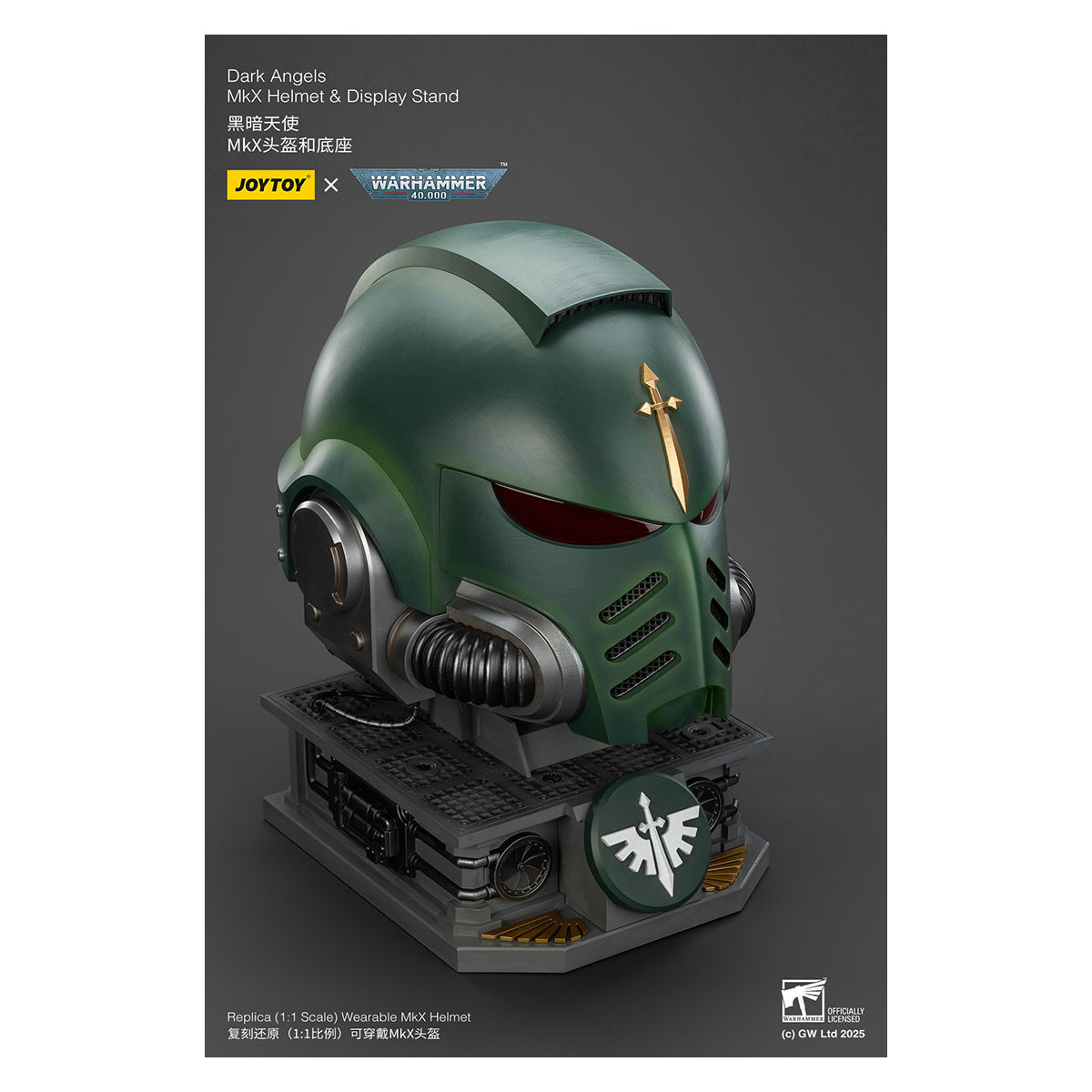 JoyToy - Warhammer 40000 - Dark Angels MkX Casco y Expositor 1/1