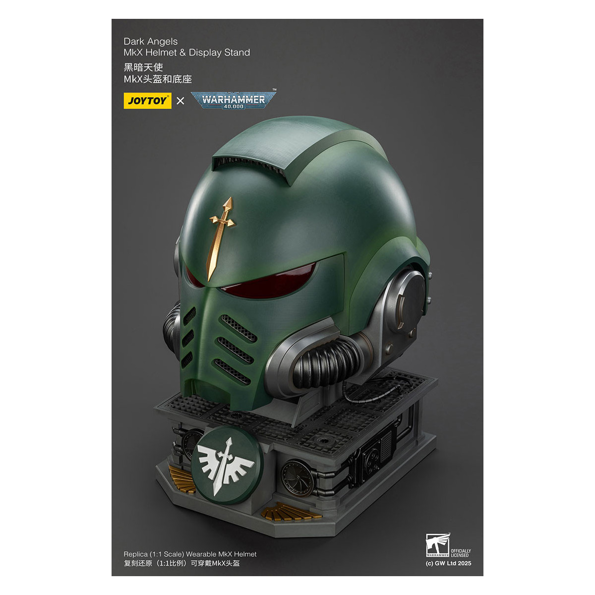 JoyToy - Warhammer 40000 - Dark Angels MkX Casco y Expositor 1/1