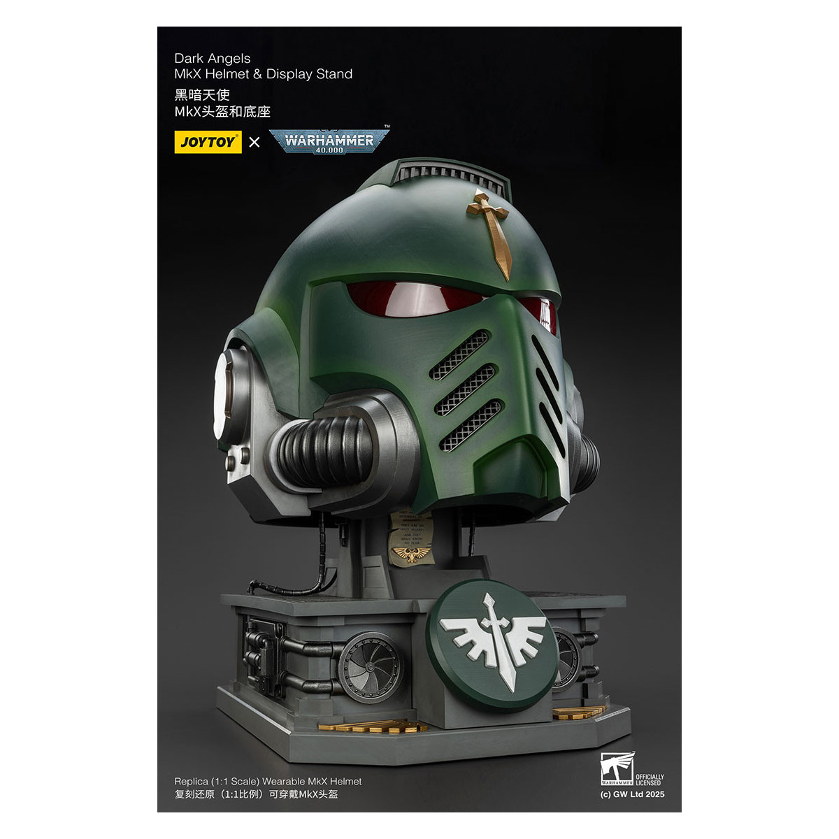 JoyToy - Warhammer 40000 - Dark Angels MkX Casco y Expositor 1/1