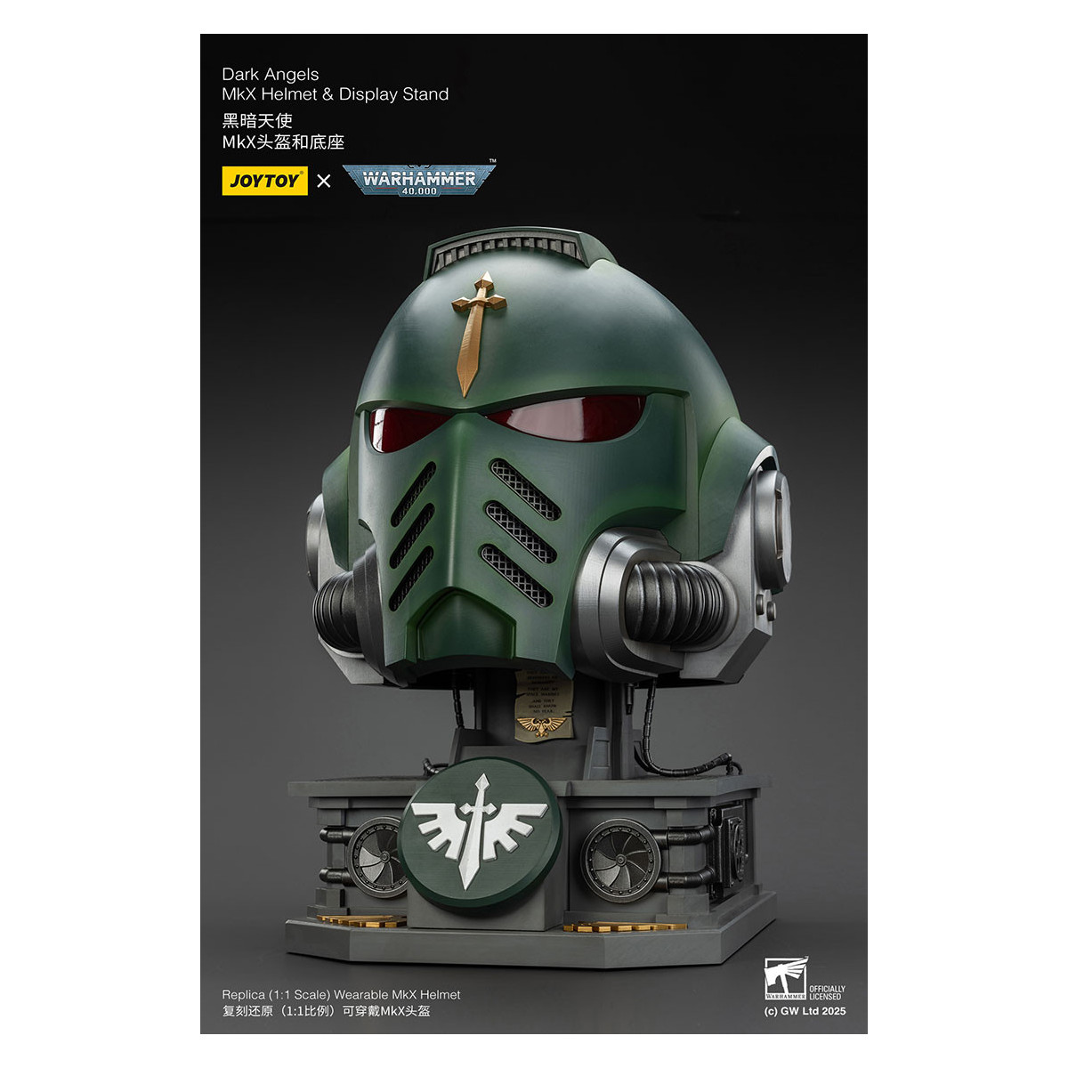 JoyToy - Warhammer 40000 - Dark Angels MkX Casco y Expositor 1/1