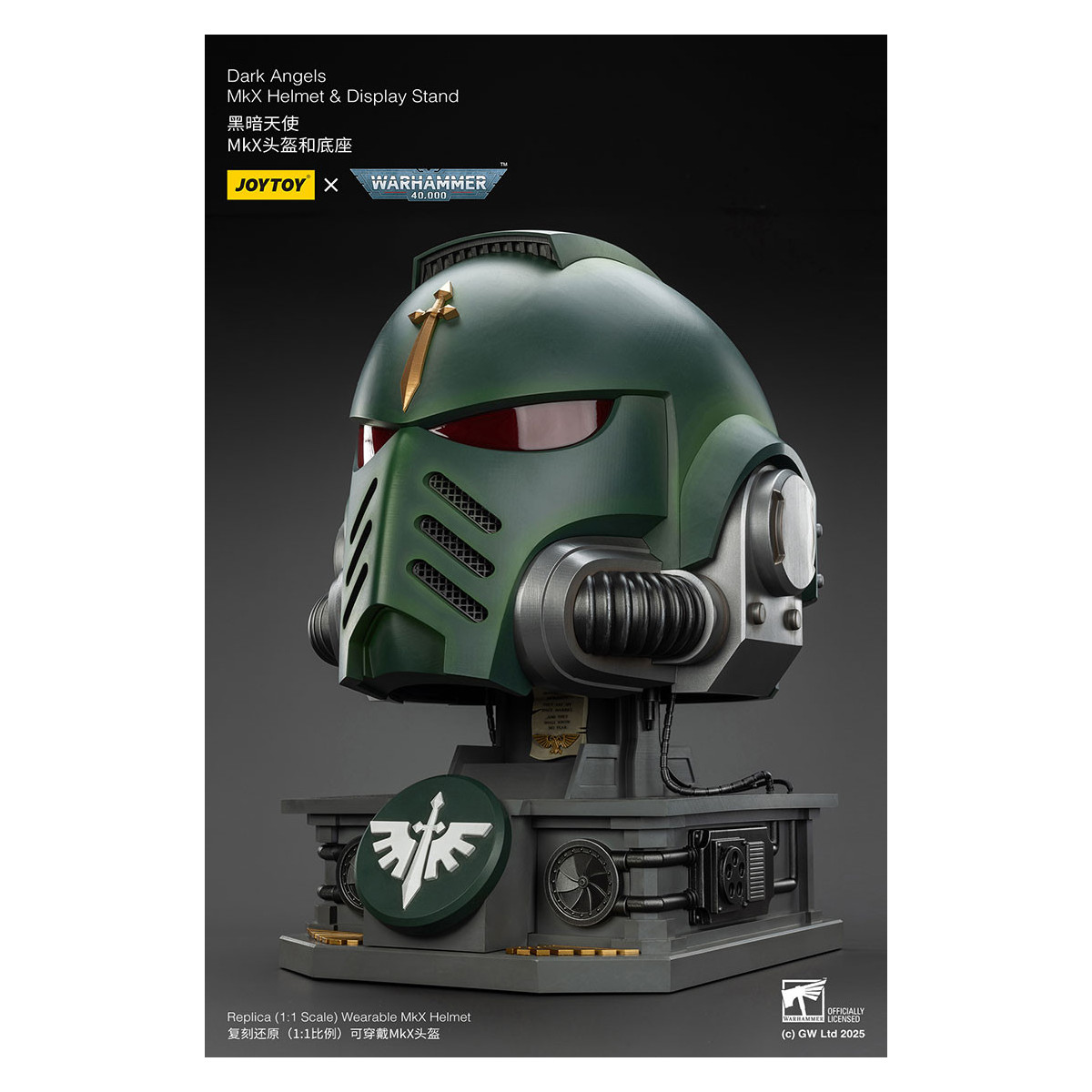 JoyToy - Warhammer 40000 - Dark Angels MkX Casco y Expositor 1/1