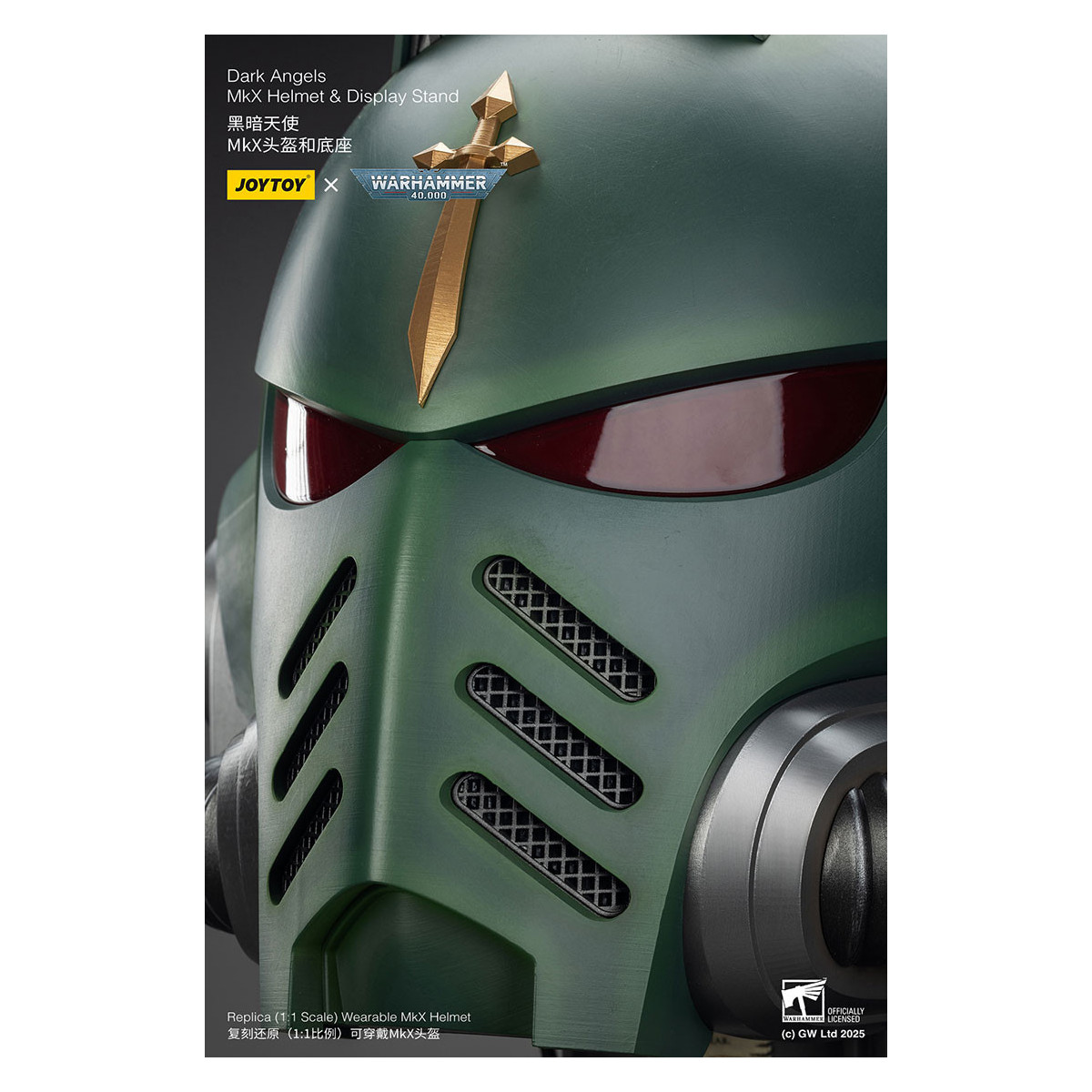 JoyToy - Warhammer 40000 - Dark Angels MkX Casco y Expositor 1/1