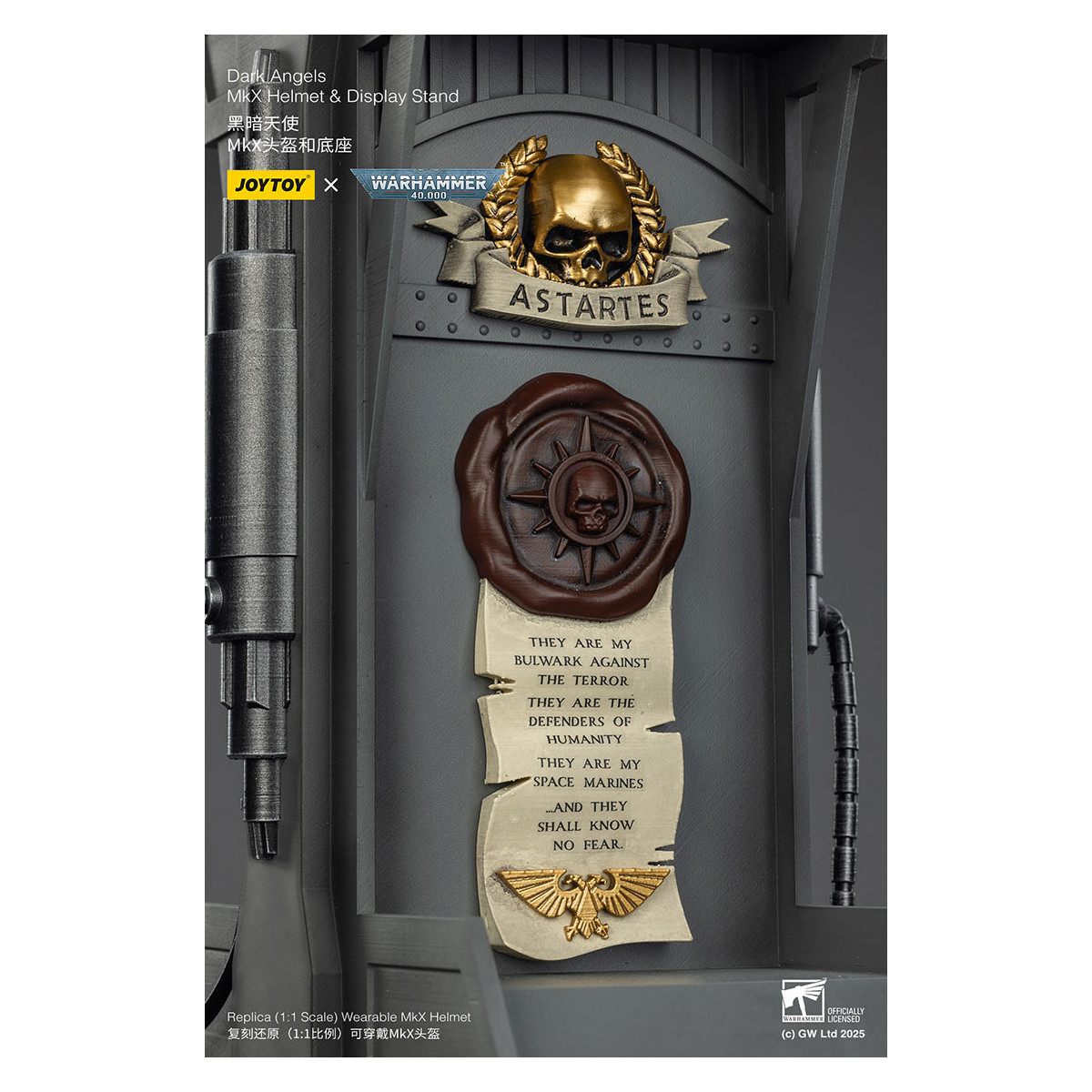 JoyToy - Warhammer 40000 - Dark Angels MkX Casco y Expositor 1/1