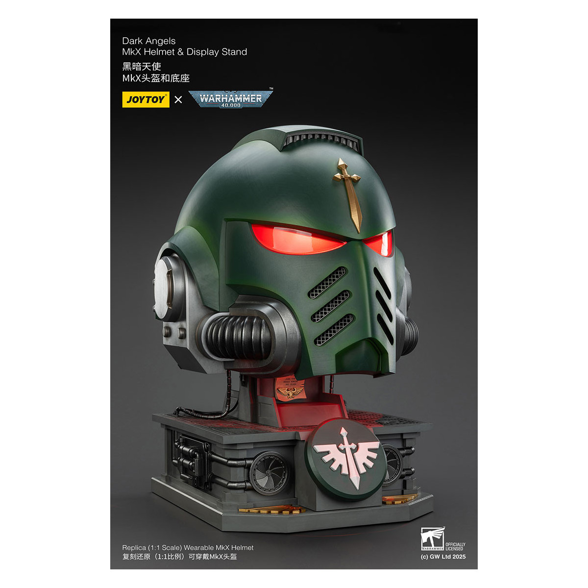 JoyToy - Warhammer 40000 - Dark Angels MkX Casco y Expositor 1/1