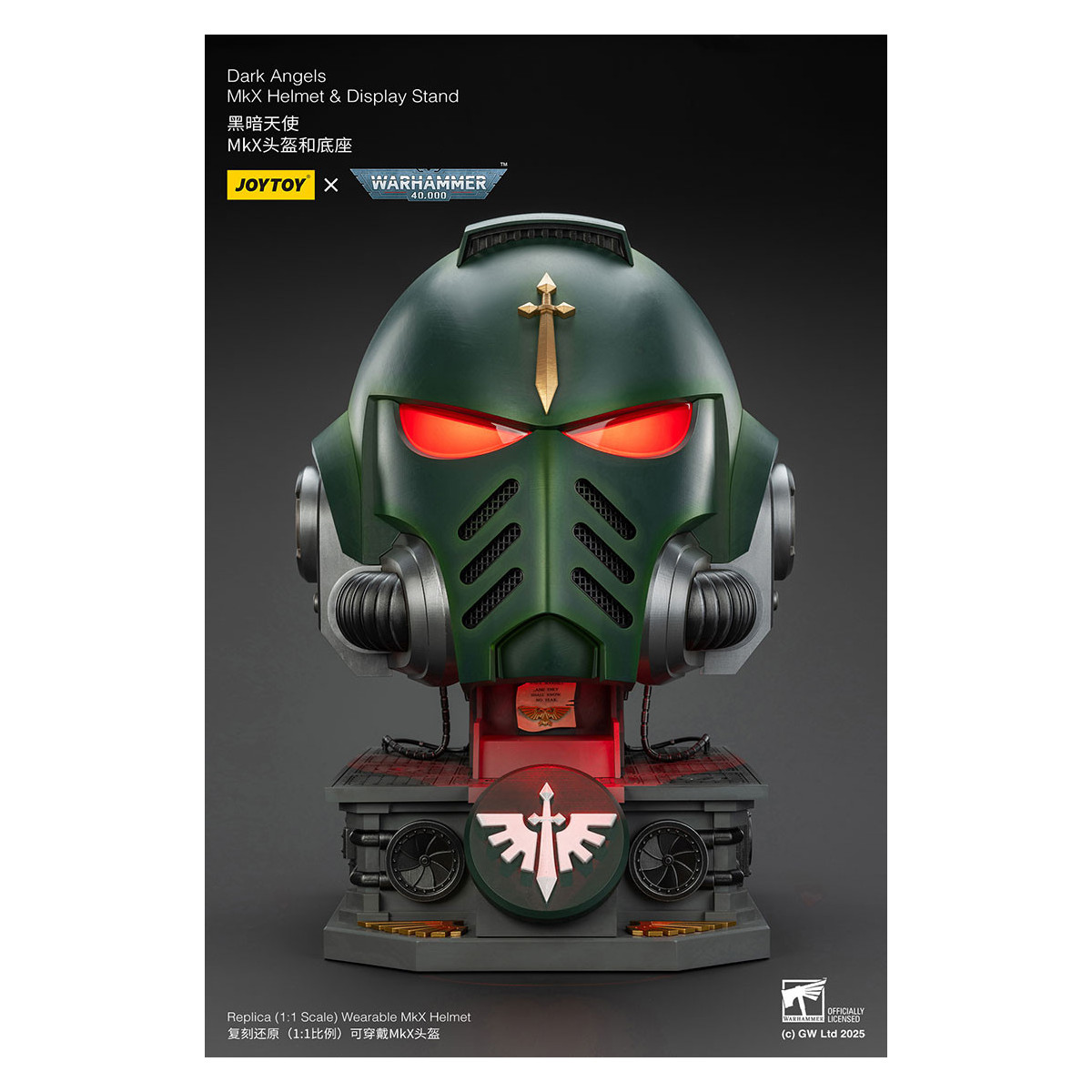 JoyToy - Warhammer 40000 - Dark Angels MkX Casco y Expositor 1/1