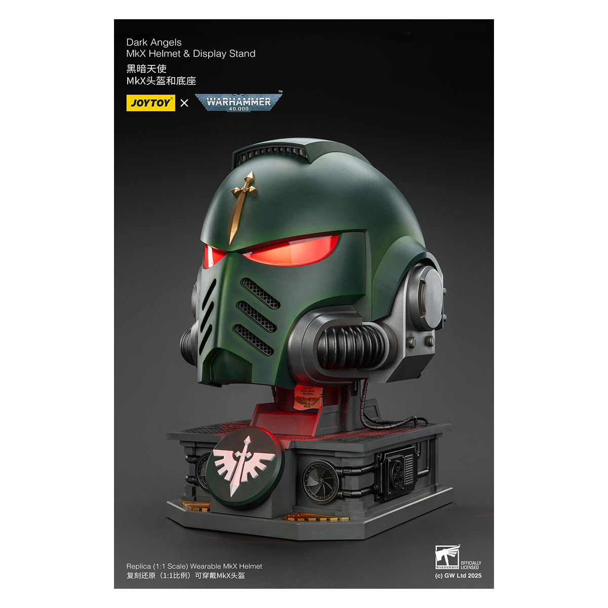 JoyToy - Warhammer 40000 - Dark Angels MkX Casco y Expositor 1/1