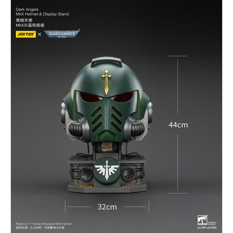 JoyToy - Warhammer 40000 - Dark Angels MkX Casco y Expositor 1/1