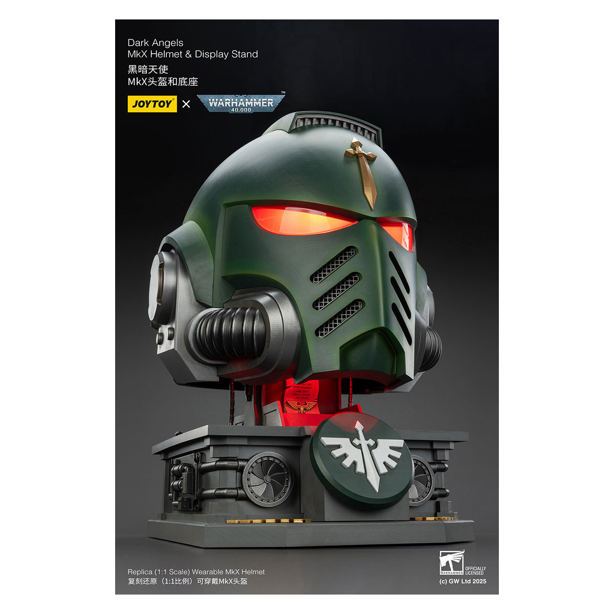 JoyToy - Warhammer 40000 - Dark Angels MkX Casco y Expositor 1/1