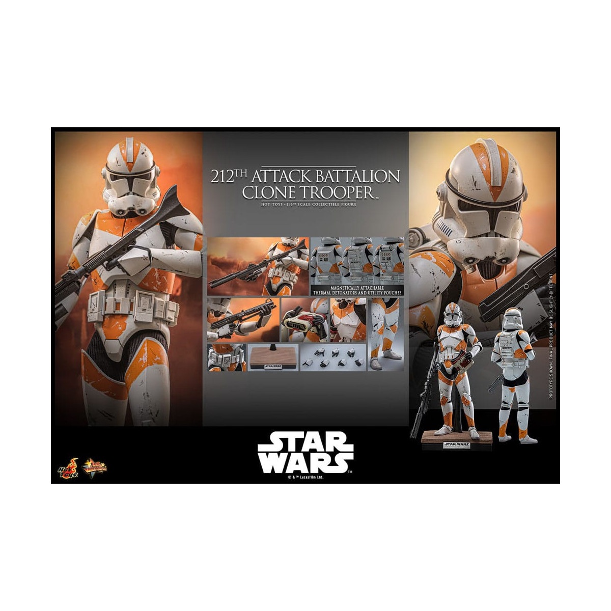 Hot Toys Star Wars - 104 Batallón Wolfpack Clone Trooper Versión Deluxe - The Clone Wars 1/6 Figurine