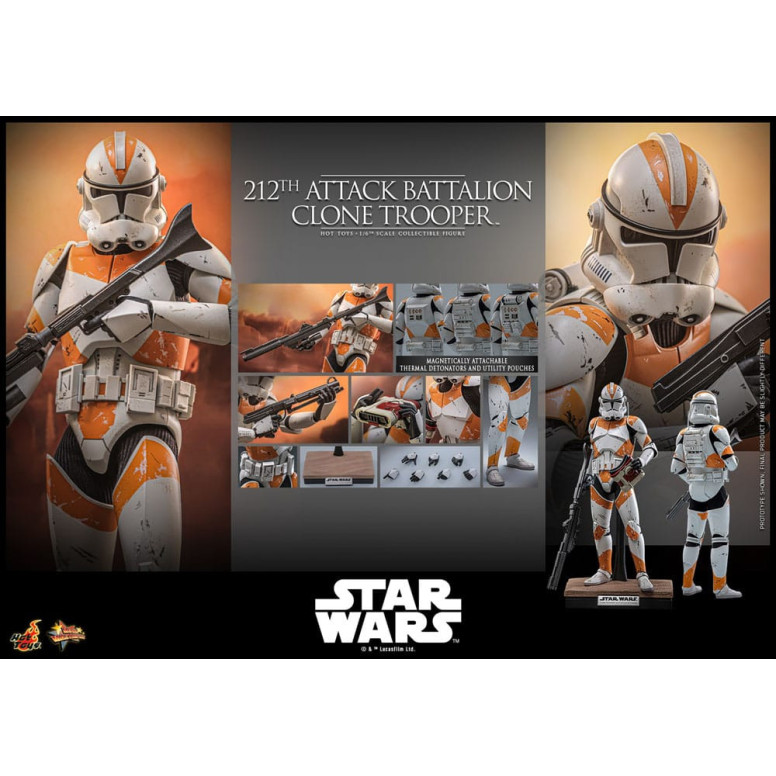 Hot Toys Star Wars - 104 Batallón Wolfpack Clone Trooper Versión Deluxe - The Clone Wars 1/6 Figurine