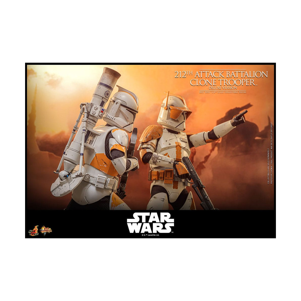 Hot Toys Star Wars - 212º Batallón de Ataque Clone Trooper Versión Deluxe - The Clone Wars 1/6