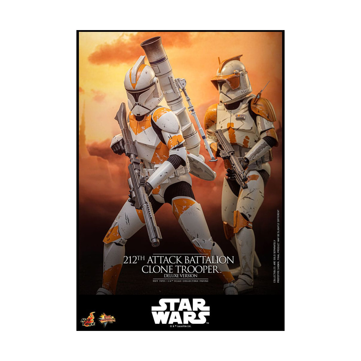 Hot Toys Star Wars - 212º Batallón de Ataque Clone Trooper Versión Deluxe - The Clone Wars 1/6