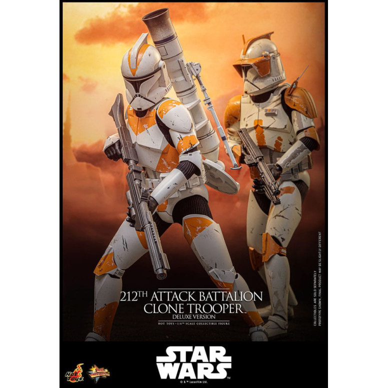 Hot Toys Star Wars - 212º Batallón de Ataque Clone Trooper Versión Deluxe - The Clone Wars 1/6