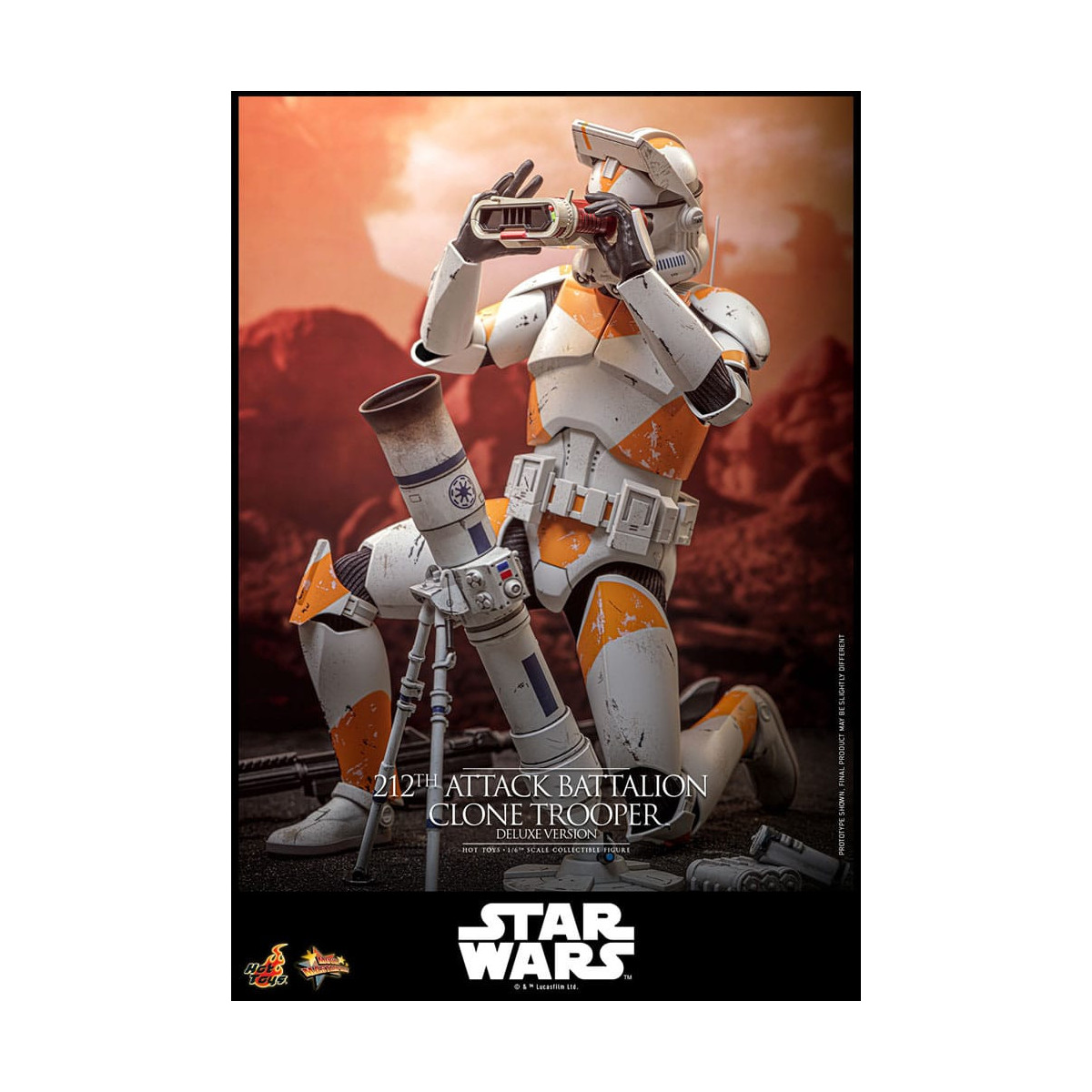 Hot Toys Star Wars - 212º Batallón de Ataque Clone Trooper Versión Deluxe - The Clone Wars 1/6