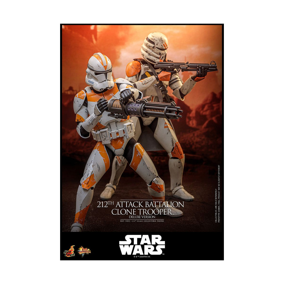 Hot Toys Star Wars - 212º Batallón de Ataque Clone Trooper Versión Deluxe - The Clone Wars 1/6