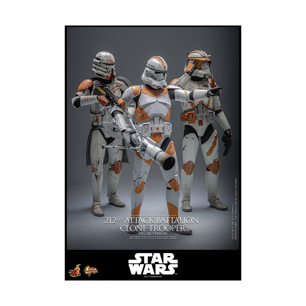 Hot Toys Star Wars - 212º Batallón de Ataque Clone Trooper Versión Deluxe - The Clone Wars 1/6