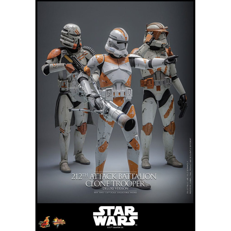 Hot Toys Star Wars - 212º Batallón de Ataque Clone Trooper Versión Deluxe - The Clone Wars 1/6