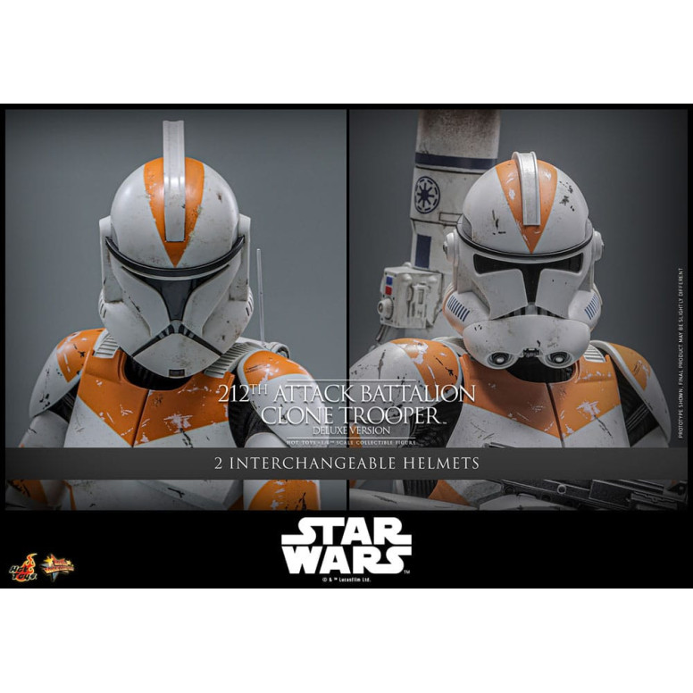 Hot Toys Star Wars - 212º Batallón de Ataque Clone Trooper Versión Deluxe - The Clone Wars 1/6