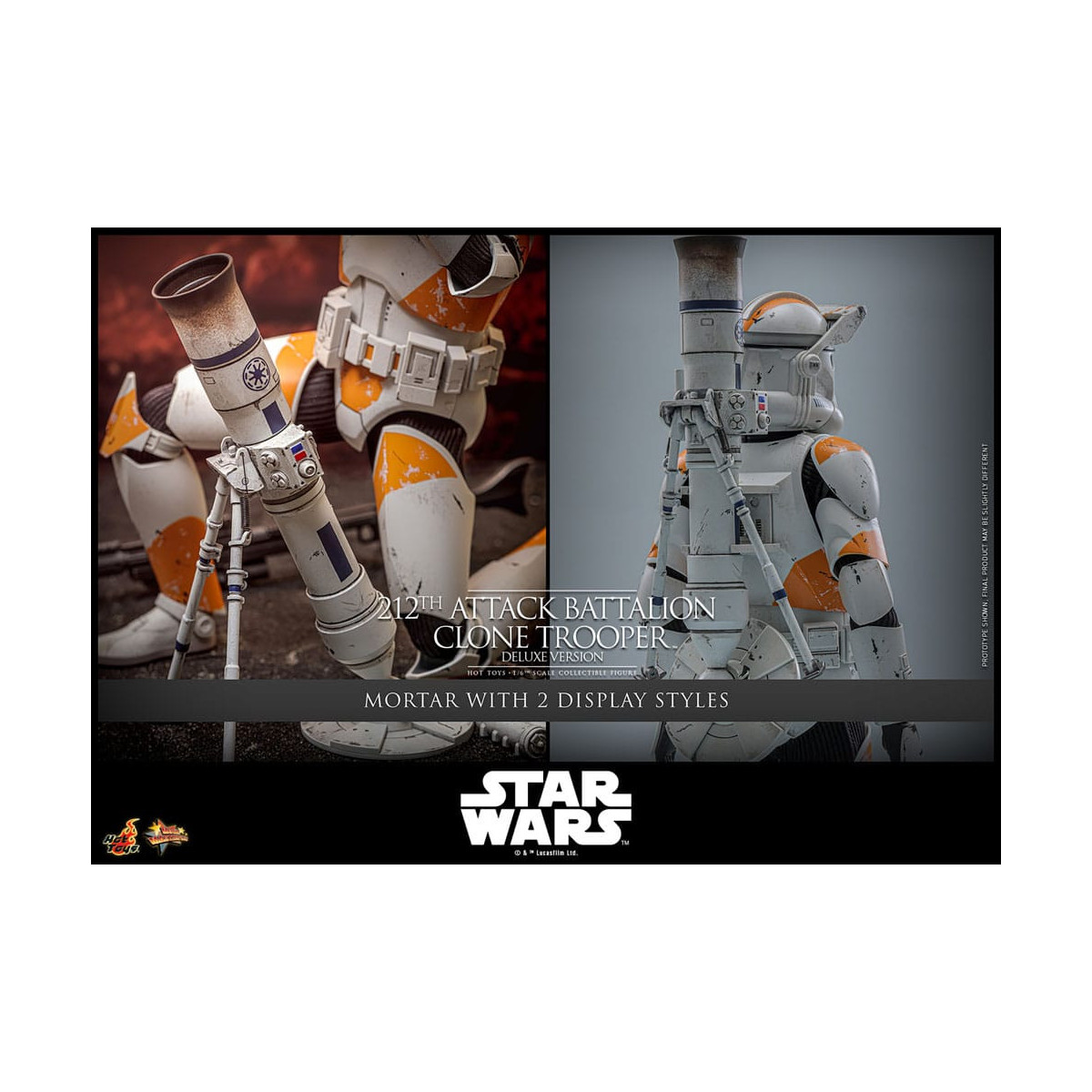 Hot Toys Star Wars - 212º Batallón de Ataque Clone Trooper Versión Deluxe - The Clone Wars 1/6
