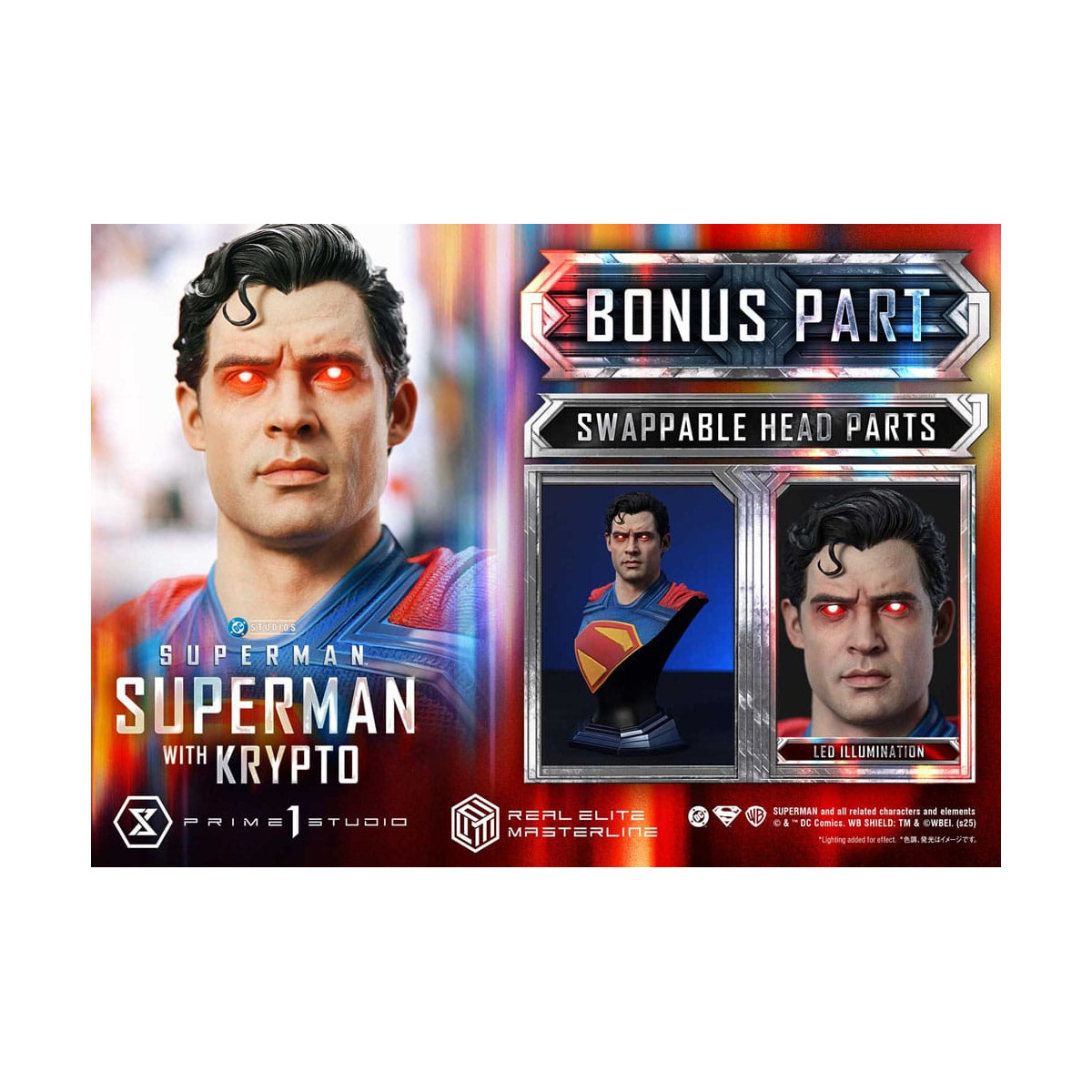 Prime 1 Studio - Superman con Krypto Bonus Version - Real Elite Masterline Series 1/3